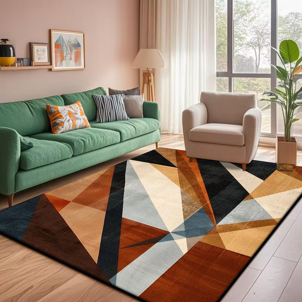 Modern Geometric Large Rugs for Living Room Decoration Nordic Style Home Carpet Light Luxury Bedroom Rug Non-slip Washable Mat