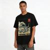 Ukiyo-e Style Walking Shark Fun Print Casual Short Sleeve T-shirt Pure Cotton T-shirt
