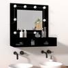 LED Mirror Cabinet In Black 60 X 31.5 X 62 Cm