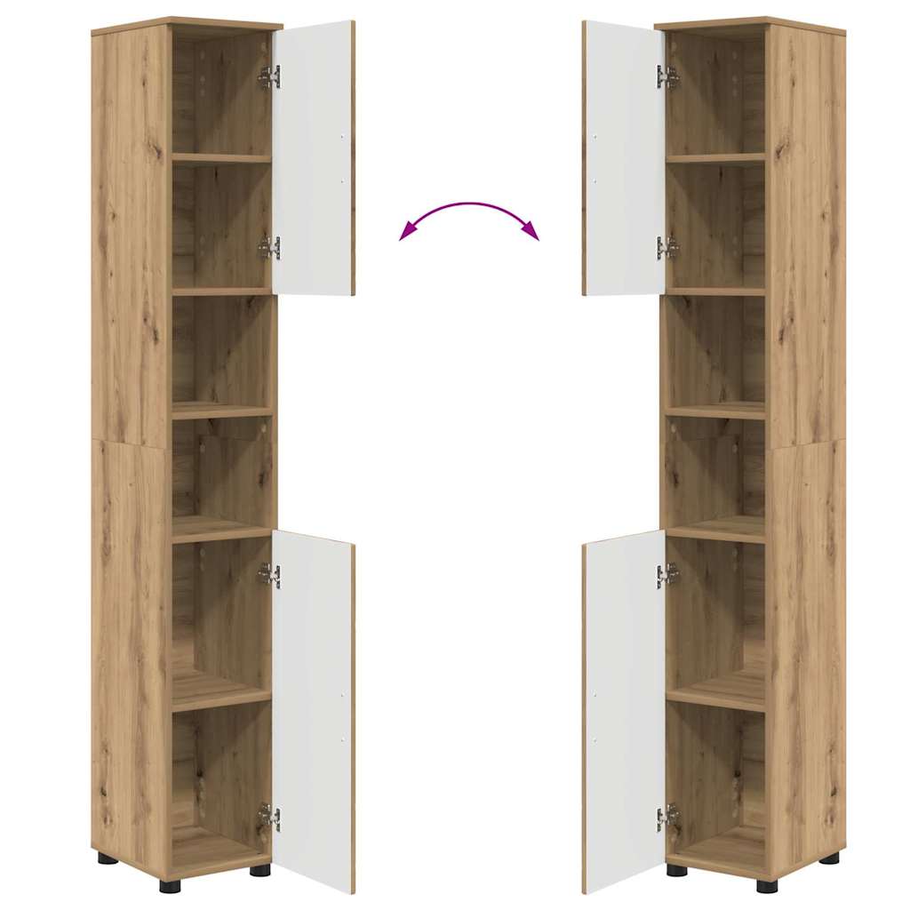 Bathroom Cabinet with Storage Artisan Oak 30 x 35 x 192 cm