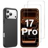 Case and Screen Protector - PHONILLICO - iPhone 17 PRO - Flexible - Black - 2 Tempered Glass
