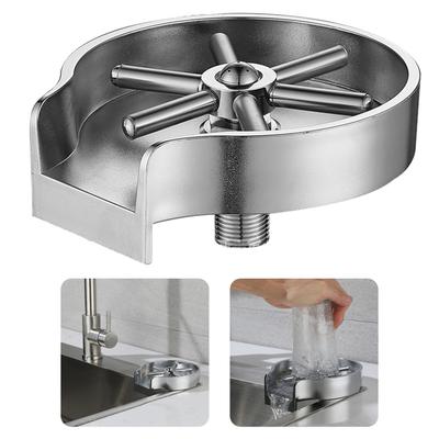 Glass Rinser for Kitchen Sink Bottle Cup Washer for Sink Attachment Bar Glass Rinser Stainless