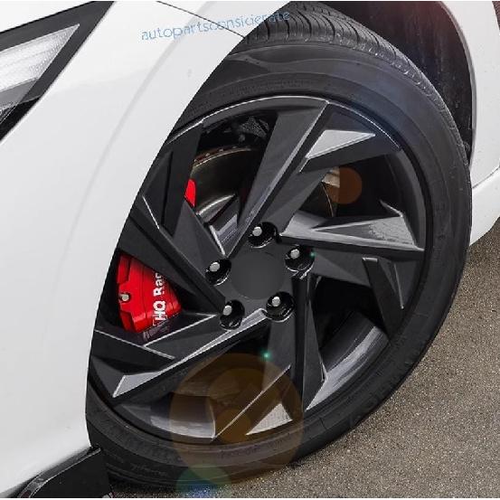 For Hyundai Elantra 2024-2025 Black Sticker Wheel Hub Center Ring Trim Sticker