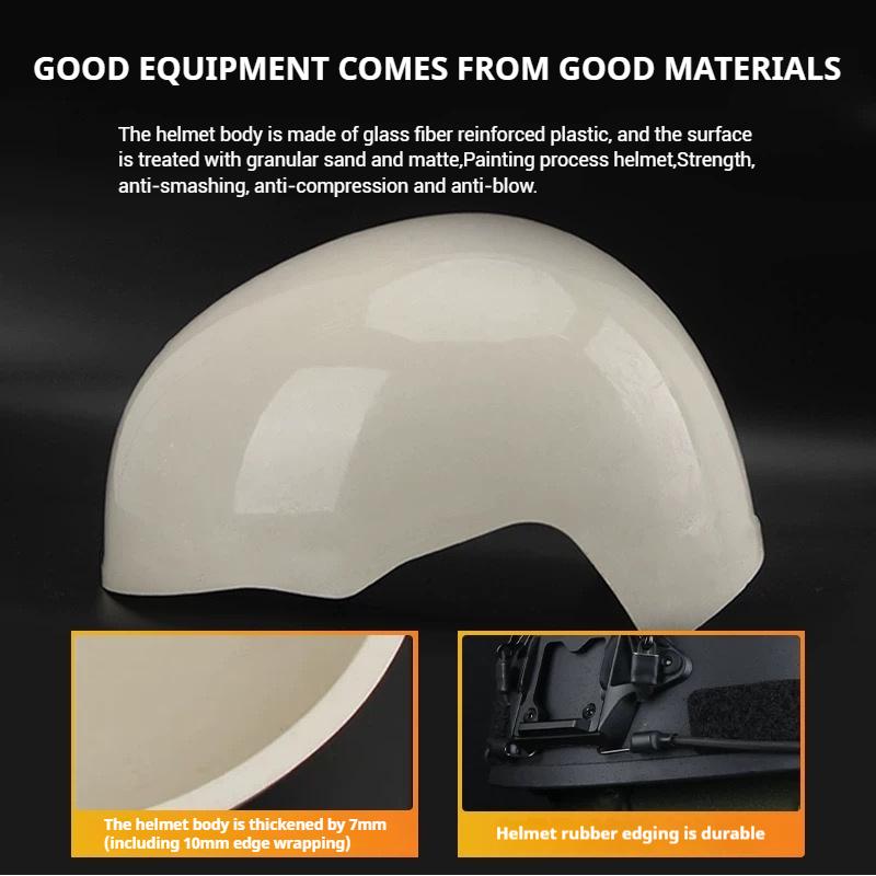 Quick MH Tactical Helmet 1.5kg Fiberglass Wendy's Suspension Pad Helmet Outdoor Activity Protection Training Safety Riot Helmet