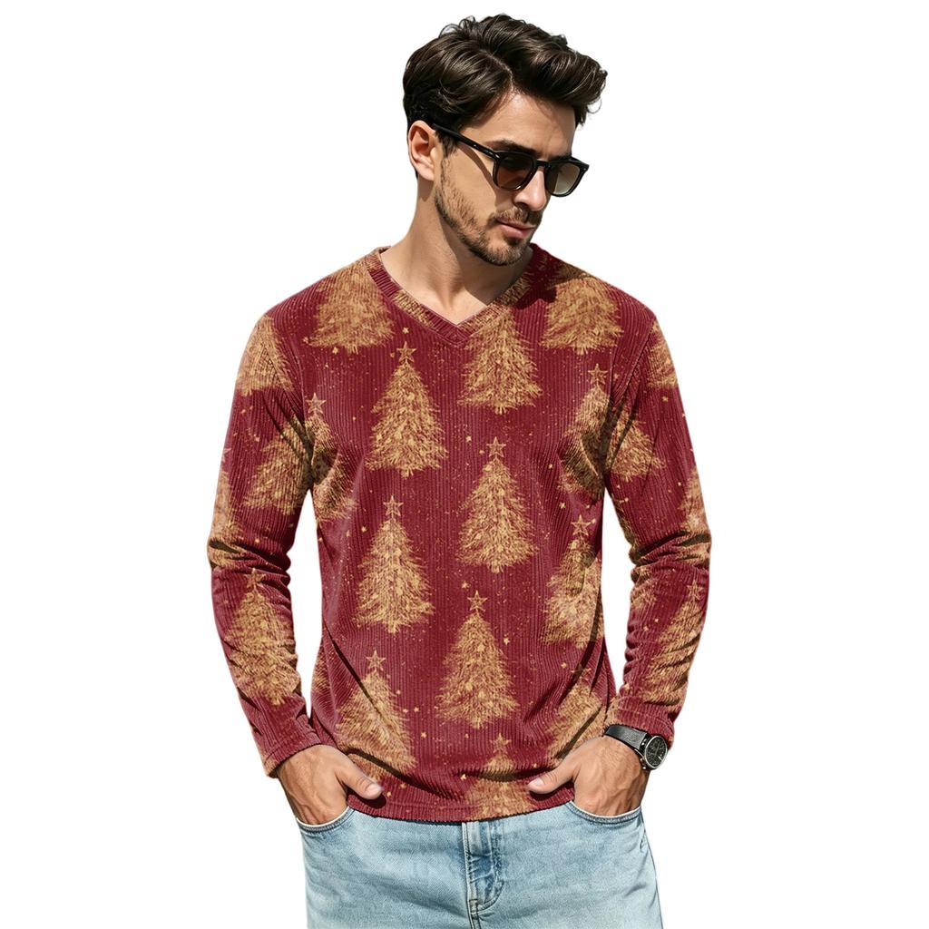 Men's Casual Loose Fit V-Neck Top