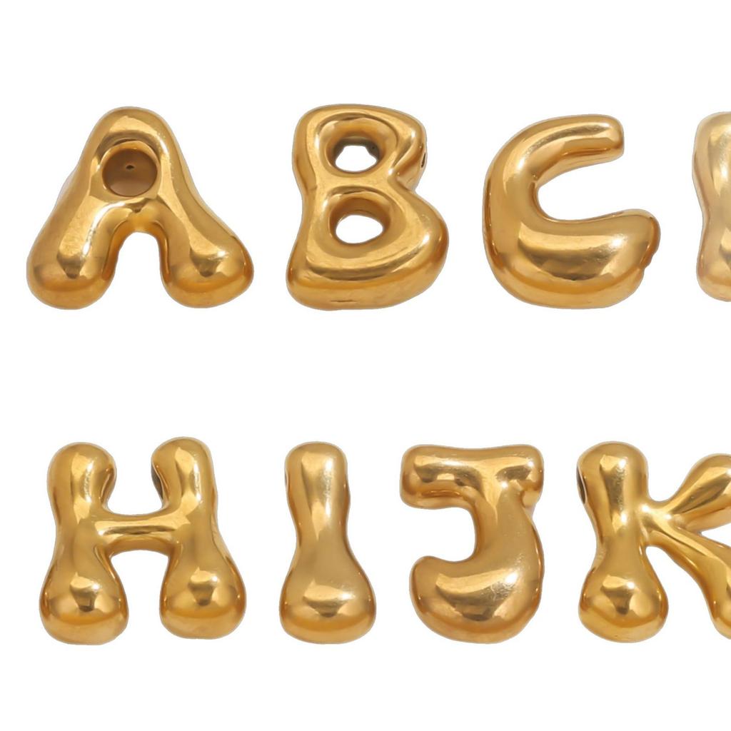 5 Stück Edelstahl 18K PVD-beschichtet A bis Z Englische Buchstaben Anhänger DIY Wasserdichter Schmuck Geschenk Handgefertigtes DIY Zubehör