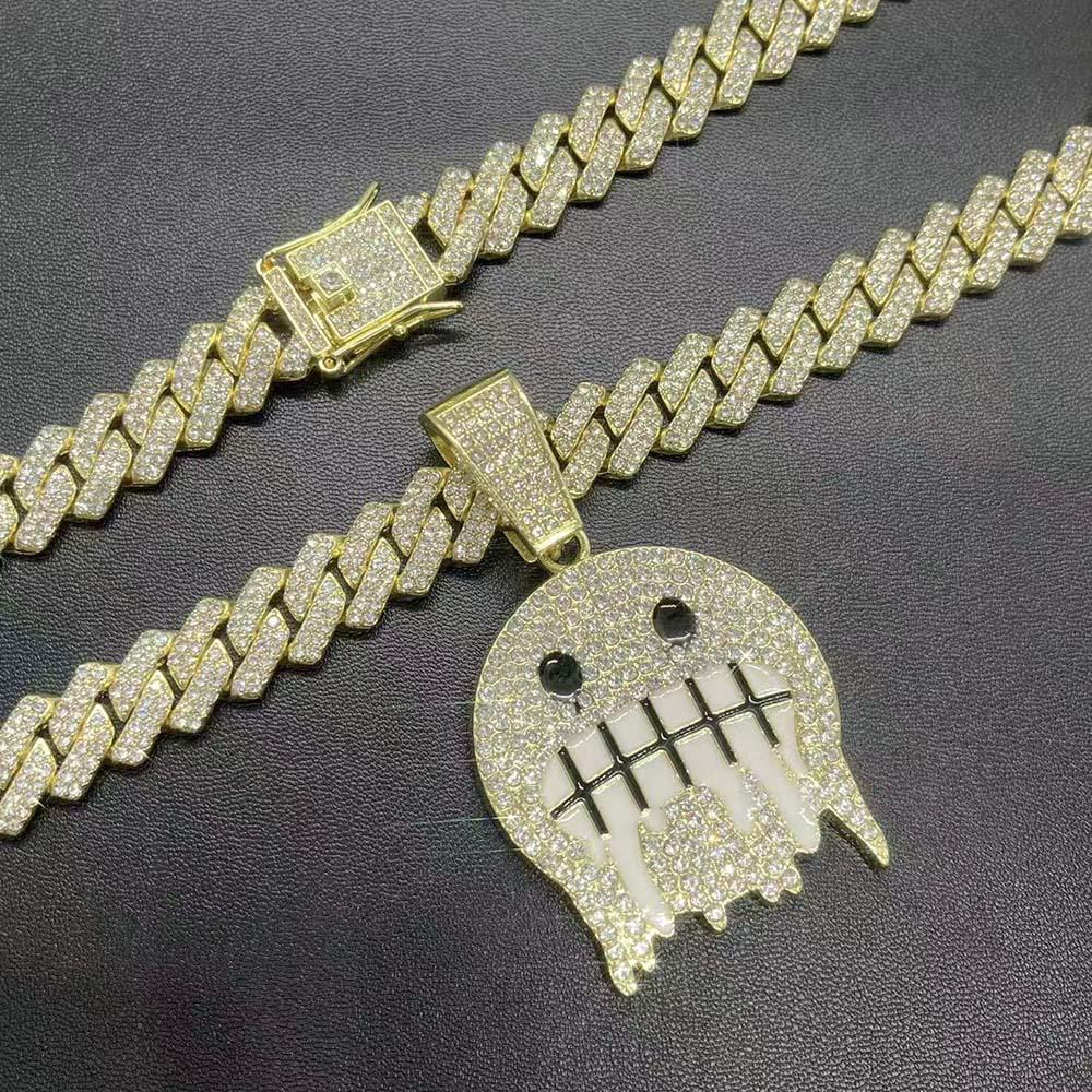 European-American Exaggerated Hip Hop Rhinestone Pendant Jewelry for Men & Women
