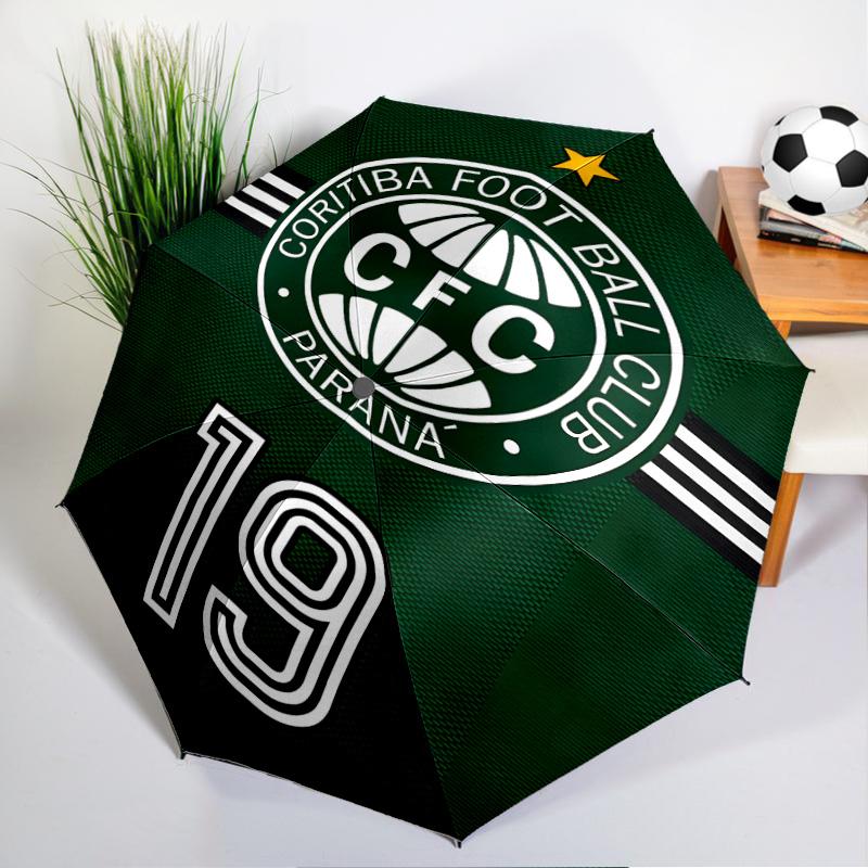 Cori-tiba Football Club Crest Printed Automatic Umbrella, 8-Frame for Travel, camping, Casual Umbrella, Essential Gift for for family and friends