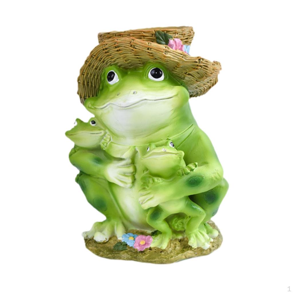Frog Bird Feeder Garden Sculpture Miniature Decor for Indoor And Outdoor