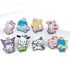 European & American Cartoon Brooch: Cinnamoroll, Pochacco, Kuromi, Hello Kitty with Green Plant Imitation Enamel Alloy Badge