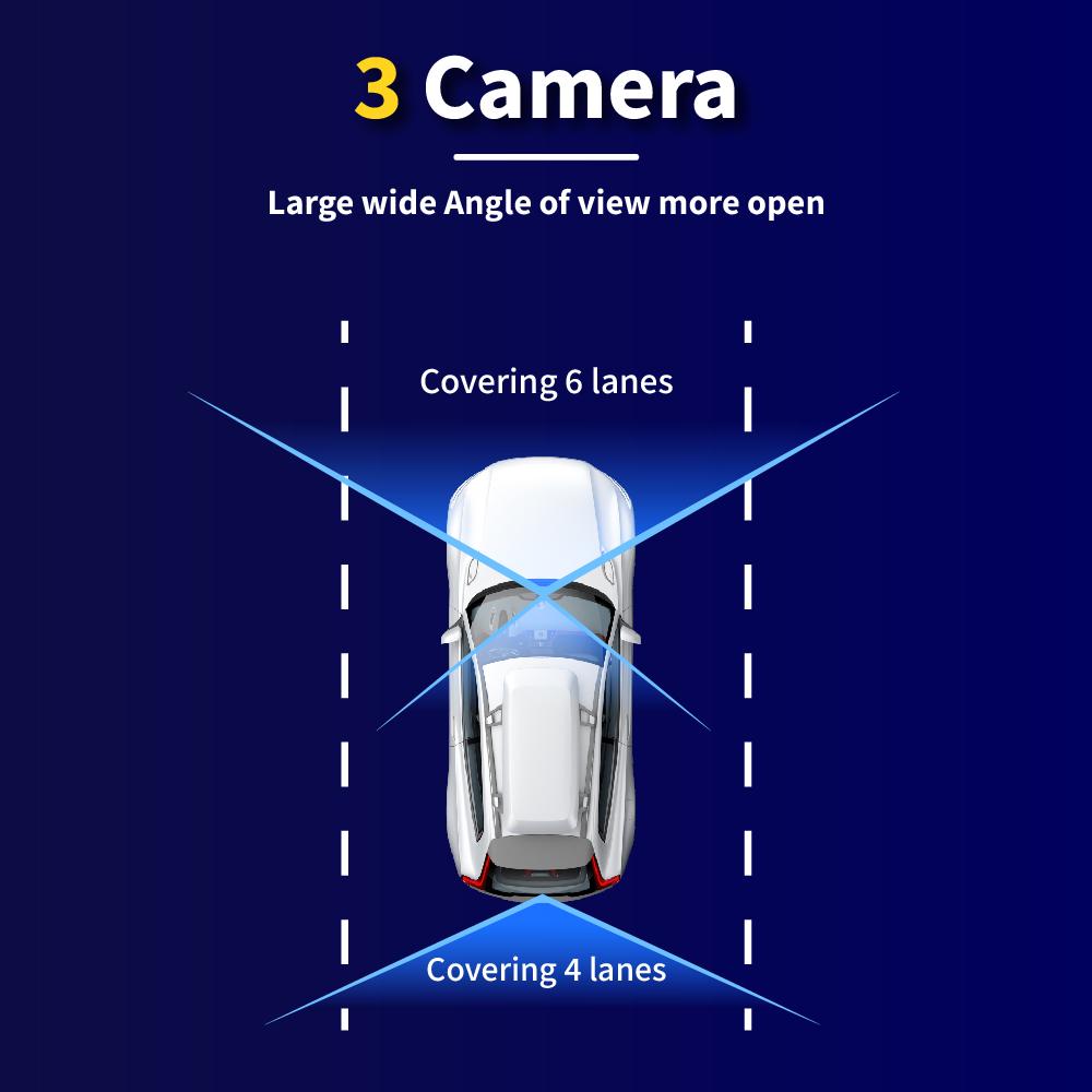 DashCam Car 3Cameras DVR 4Inch Fhd 1080P Auto Video Recorder Three-Lens With Rear View Camera Night Vison Registrator Black Box