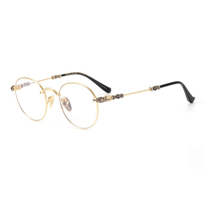 Handmade CHAR trendy and versatile glasses frame, ultra-light pure titanium retro round frame with anti-blue light myopia frame for men and women
