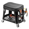 Mechanic Stool Rolling Workshop Seat 300 lbs Load with Wheels & Tool Tray