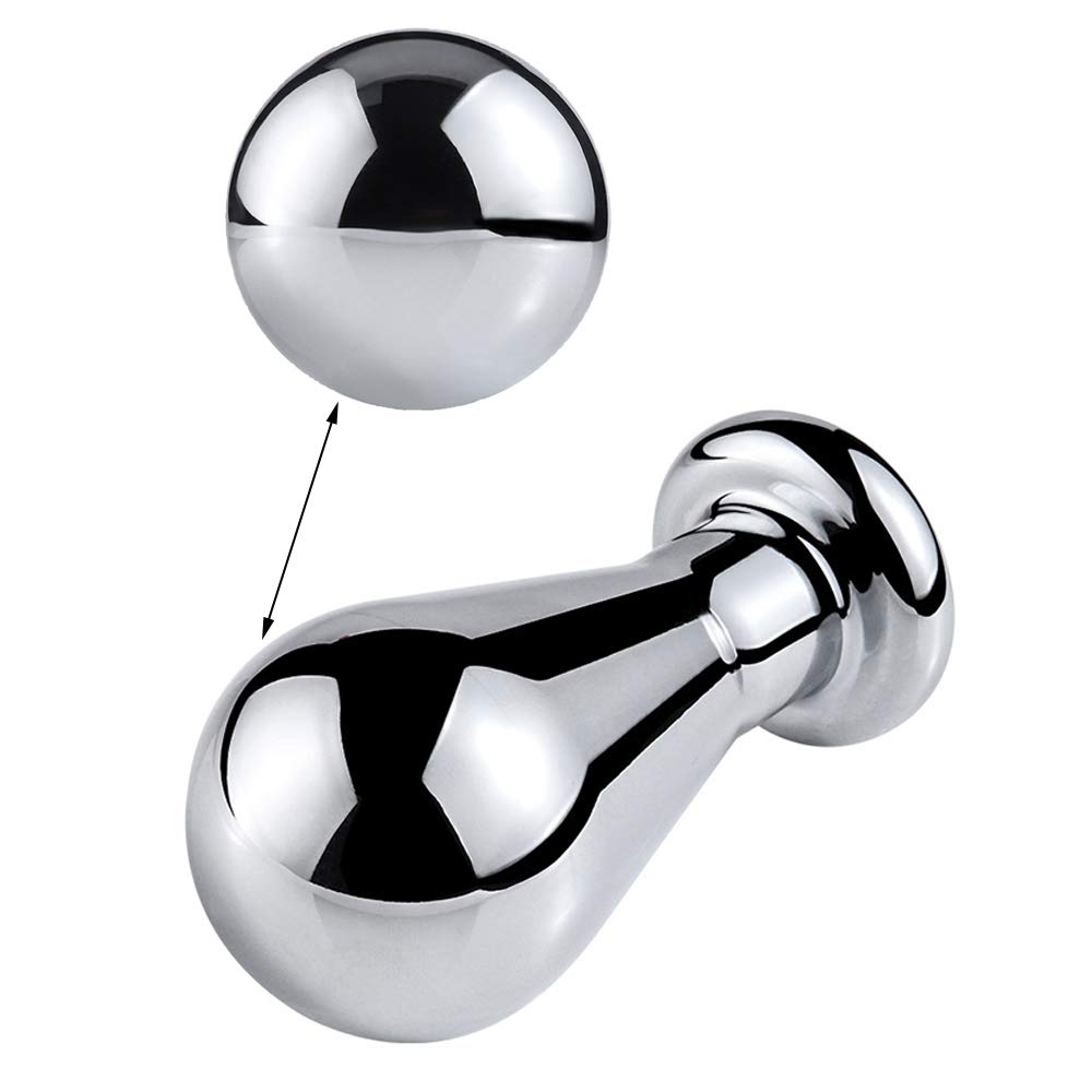 Tibemi Anal Plug for Men and Women Anal Beads Balloon Shaped with Jewelry Decorated on the Base Anal Hanging Metal Adult Goods Purple (L)