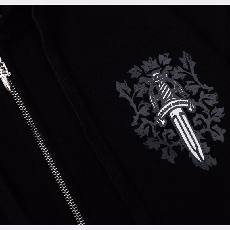 828 CHROME HEARTS 2025 Autumn and Winter New Plus Size Classic Style Logo Zipper Hooded Sweatshirt, Suitable for Couples To Wear