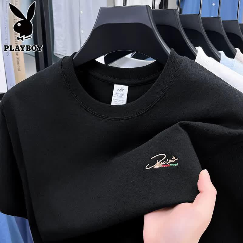 PLAYBOY Men's Pure Cotton Short Sleeve T-Shirt