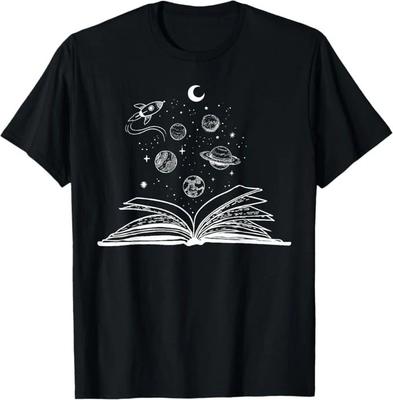 Weltraum Bücher Bücherwurm Astronomie Wissenschaft Galaxie Planet T-Shirt