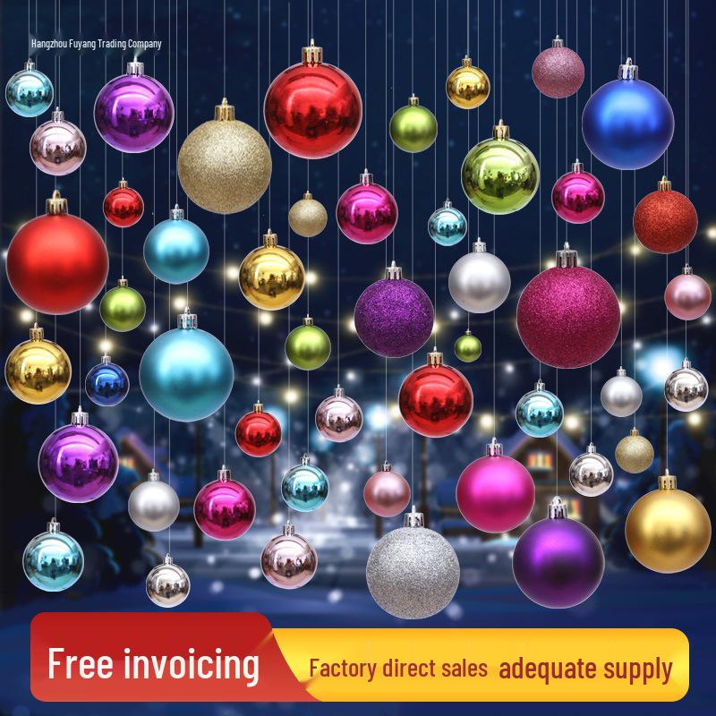 Electroplated Shiny Christmas Tree Hanging Ornaments: Colored Baubles for Festive Decoration and Window Displays