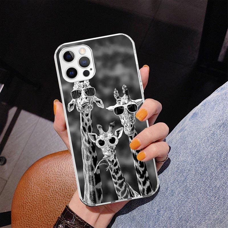 Cute Cartoon Giraffe Animal Phnoe Case for Iphone 17 Air 16 16E 11 12 13 Mini 14 Plus 15 Pro Max 7 8 + SE 2020 Phone Cover Coque
