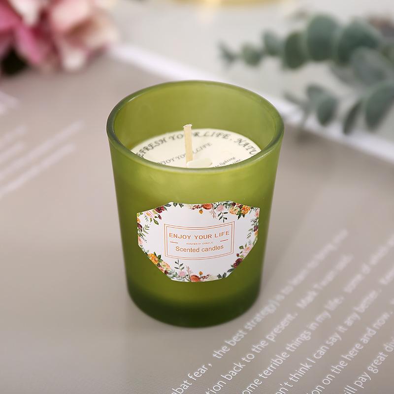 New Glass Cup Aromatic Candle Romantic Fragrance Soy Wax Aromatic Candle Lover Gift