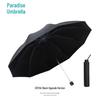 Tiian 33724E Three-Fold Sun & Rain Umbrella: Upgraded Black Sunshade with UV Protection for Business & Personal Use