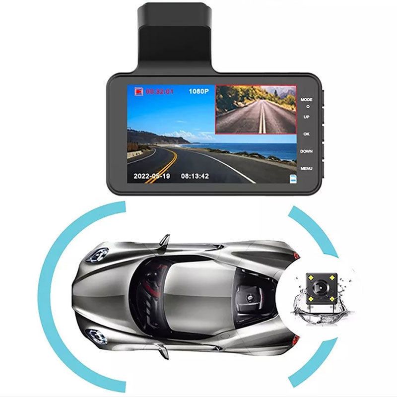 Cross-Border Touchscreen 4inch Dashcam High-Definition Dual-Lens Reversing Camera Factory Dashcam