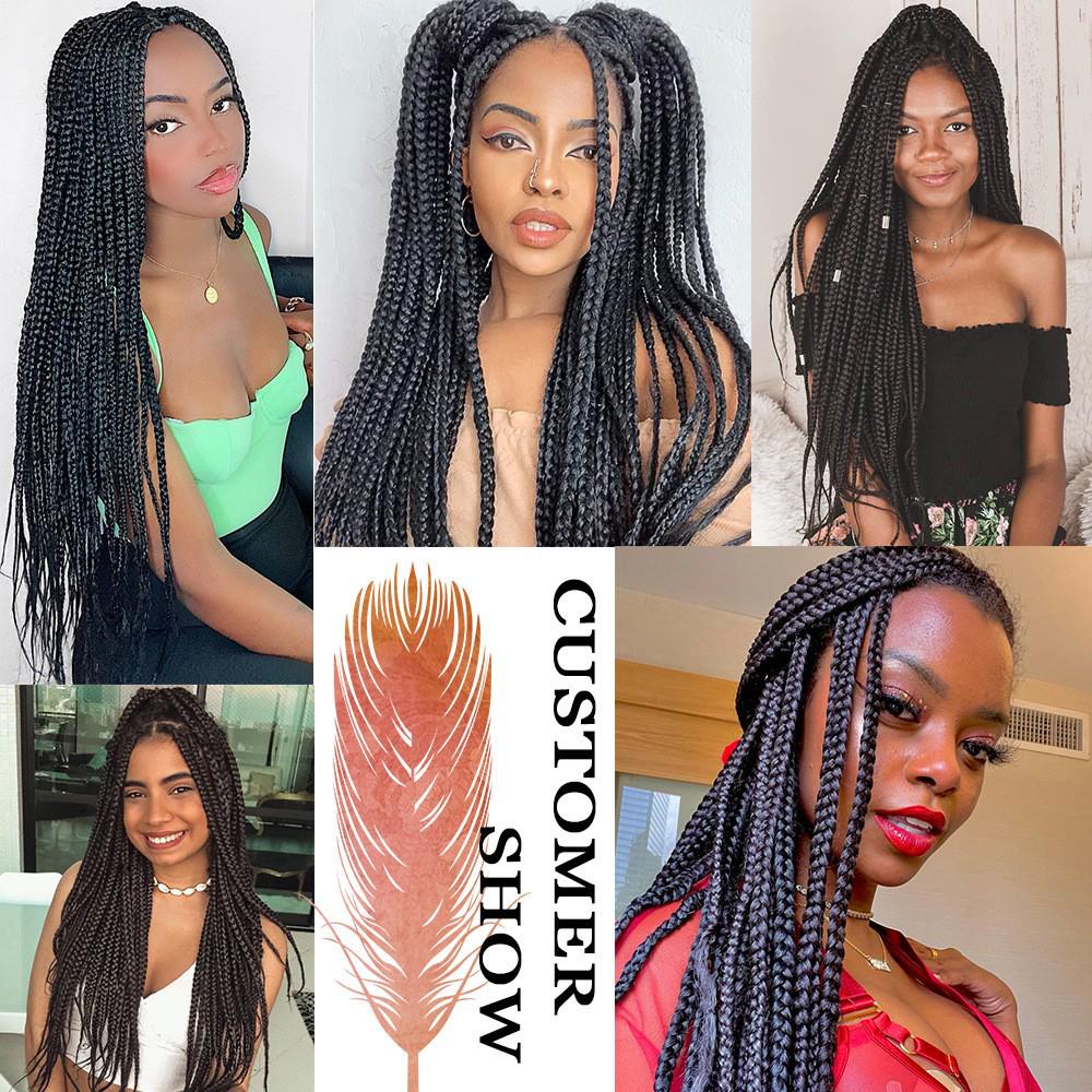 32" Handmade Three-Strand Braided Lace Wig Hairpiece