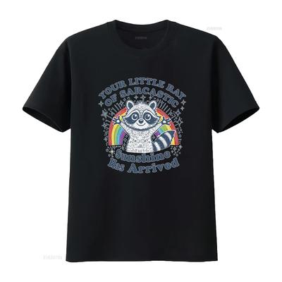 Funny Raccoon T Shirt Your Little Ray Of Sarcastic Sunshine Has Arrived Rainbow Humor For Unisex And Unisex Vintage Washed Fashion