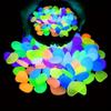 600Pcs Mini Glow in The Dark Pebble Colorful Resin Aquarium Decoration Stone Glowing Effect 1cm Fish Tank Luminous Stone Terrace