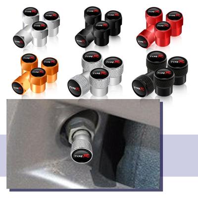 Auto Exterior Decor 4Pcs/Set Metal Car Tire Valve Stem Caps Dust Cover For Type R Typer Logo Civic Accord Crv Hrv Styling