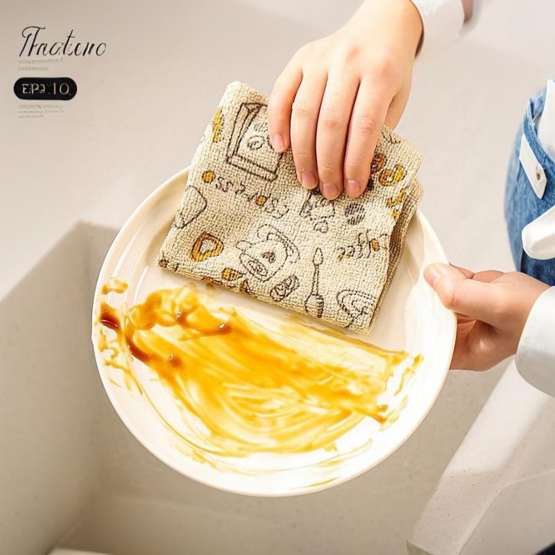 Thickened Disposable Tearable Kitchen Cleaning Cloth Oil-Proof Non-Stick Dish Towel Ultra Absorbent Wet And Dry Dual-Use Wipes