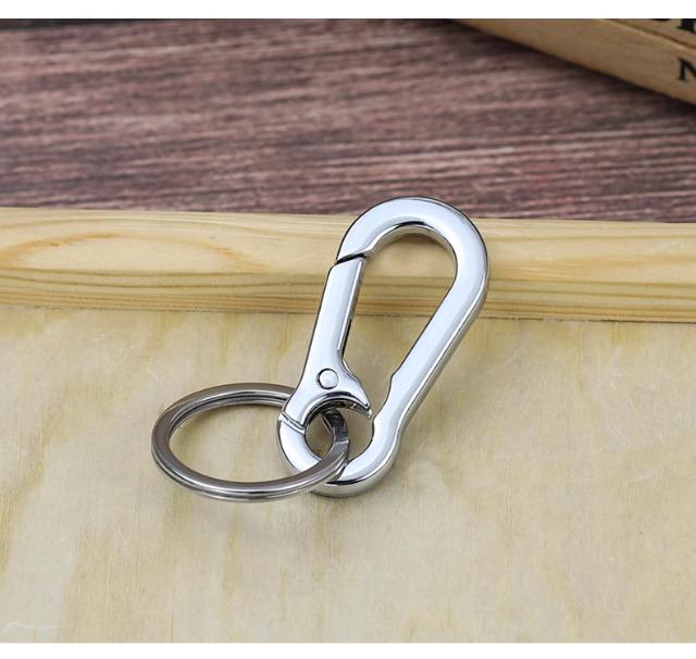 Men's High-End Metal Keychain: Thickened Spring Quick Release Ring Pendant