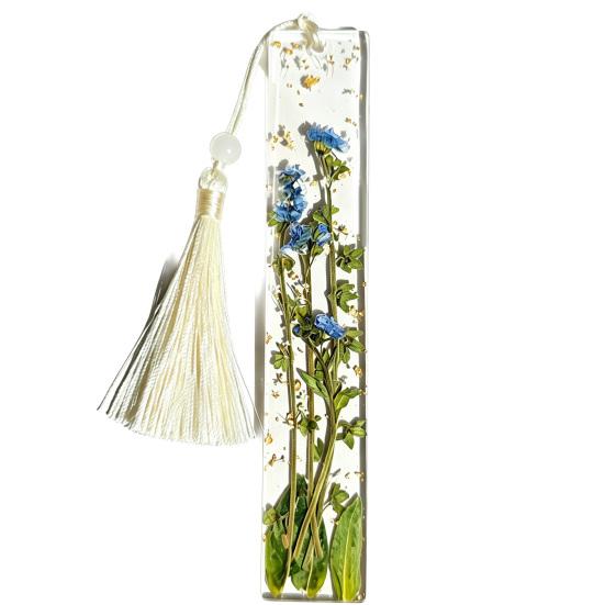DYS Real Flower Resin Bookmark, 12 Months Dried Page Marker, Handmade Pressed Bookmark for Readers, Gift Book Lovers