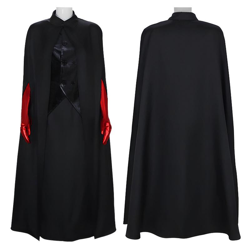 Anime Clock Cosplay Costume Delia Deetz Disguise Full Set Black Uniform Suits For Adult Outfit Halloween Party Clothes Roleplay