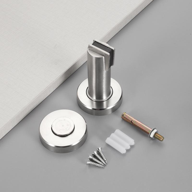 304 Stainless Steel Magnetic Door Stopper – Thickened Anti-Collision Design, High-Grade Black Wall Suction for Room