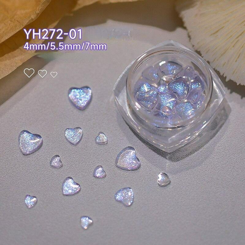 

Aurora Love Heart Nail Art 3D блестящие стразы с плоским дном, разные размеры, подвески для ногтей, сделай сам, маникюрный декор для ногтей