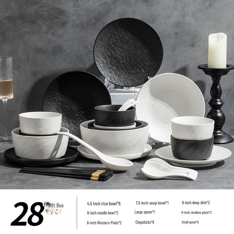 Lantou New Home 28-Piece Ceramic Dinnerware Set
