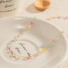 Women Colored Natural Stone Beaded Necklace And Bracelet Set Light Luxury Fashion Jewelry