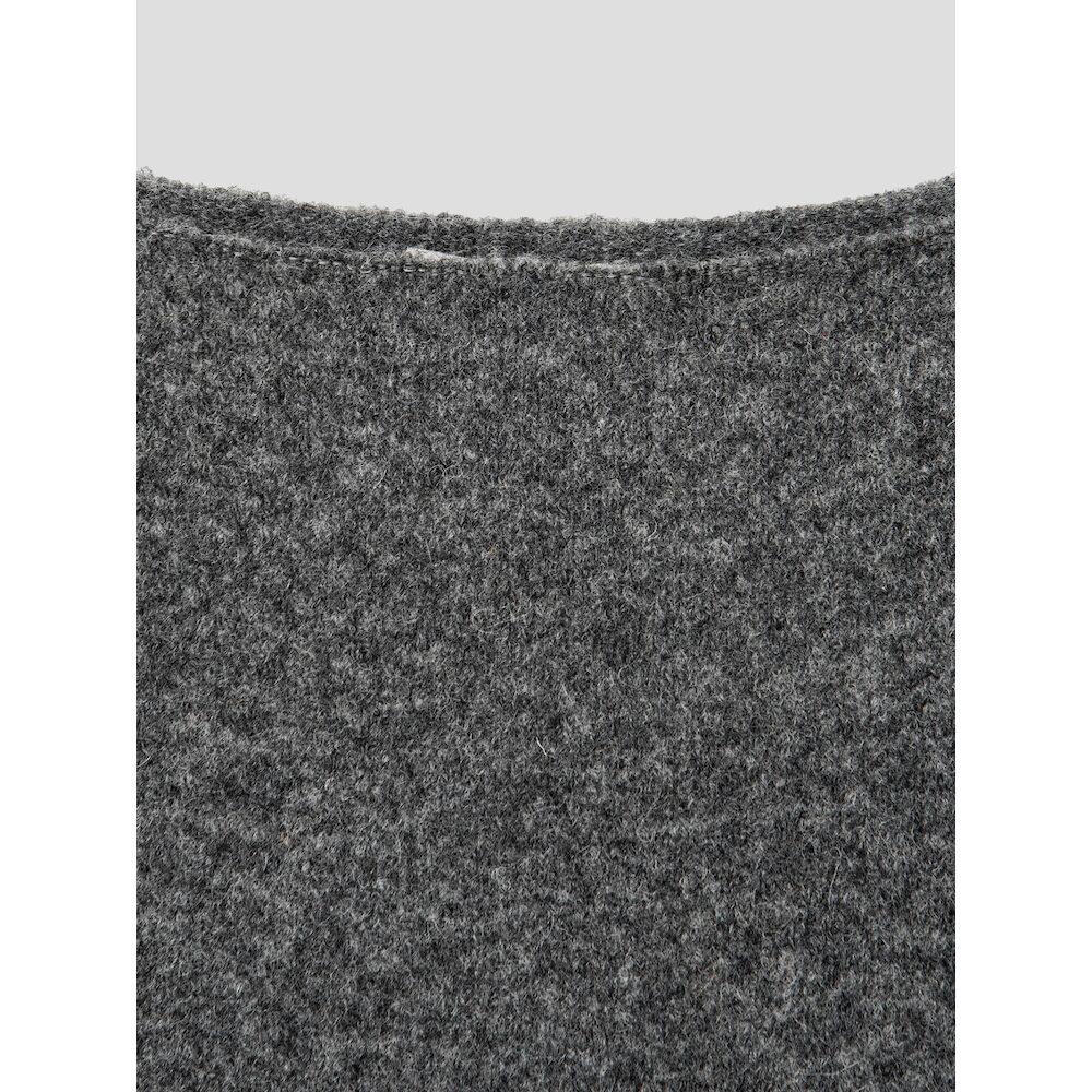 Anggae Llama Blend Asymmetric Pullover Gray