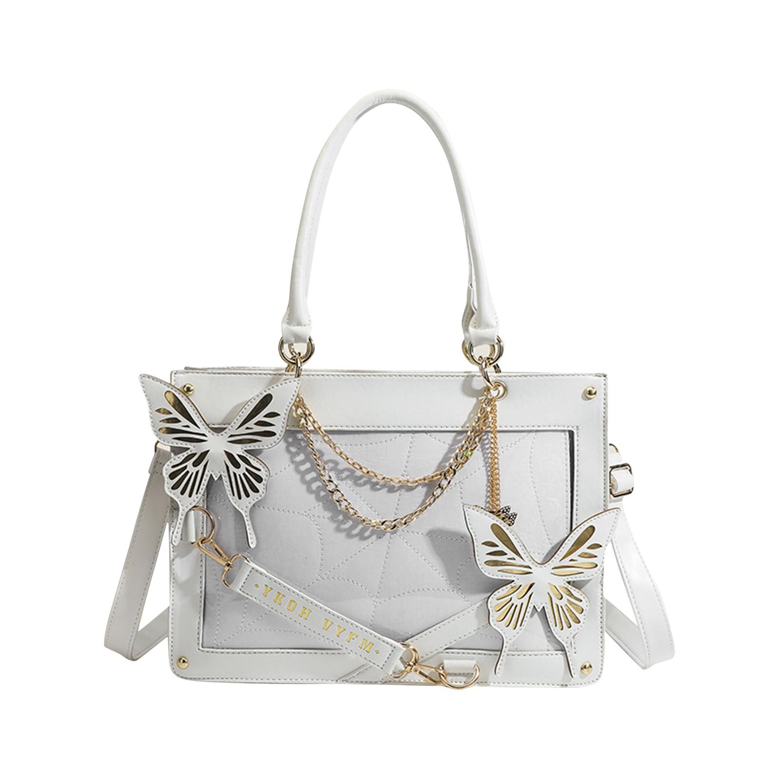 

Женская сумка-тоут из искусственной кожи Dark Gothic Maze Butterfly Pain Bag через плечо One Size белый