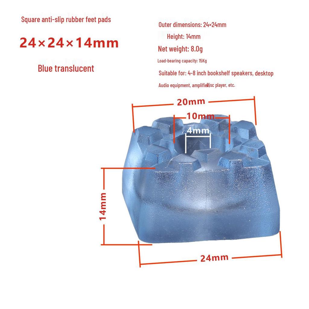 Silicone Vibration Damping Speaker Foot Pads - Anti-slip, Shock Absorbing, Self-Adhesive, Trapezoidal Design for Amplifiers