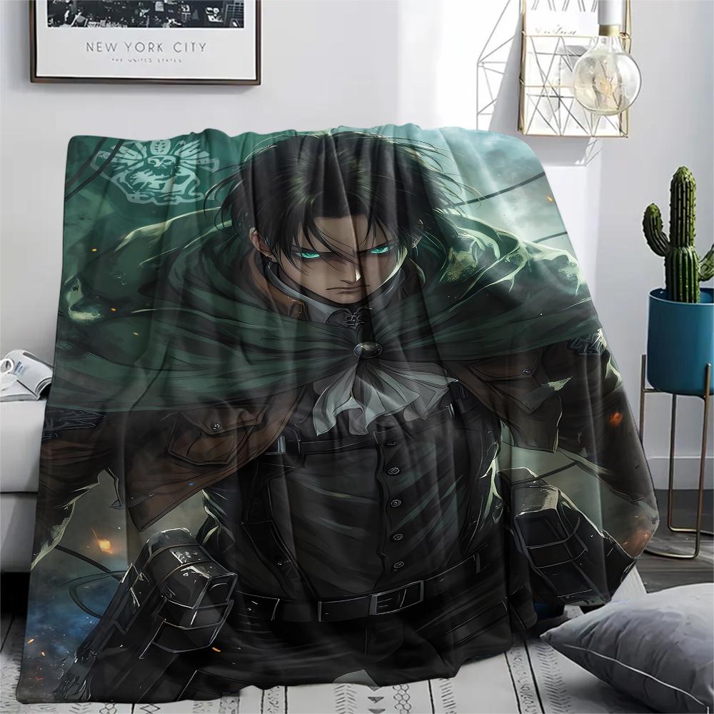 1PC Attack on Titan Print Flannel Blanket, High quality All Seasons, Home Decor, Warmth and Comfort, Perfect for Christmas Gifts
