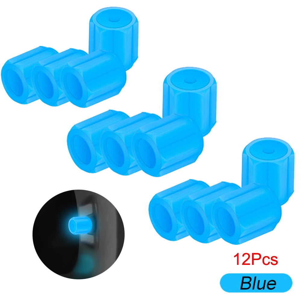 Fluorescent Tire Valve Stem Caps, Luminous Auto Wheel Air Valve Cap,Universal Decoration Accessories for Car/Bike/Motorcycles