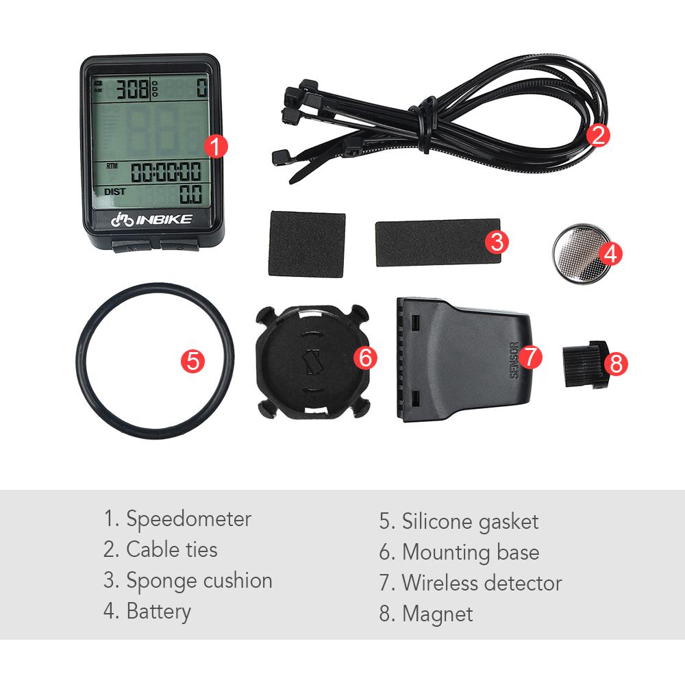 Speedometer, Multifunctional Wireless LCD Display Odometer, Records Distance and Time for Cycling Enthusiasts