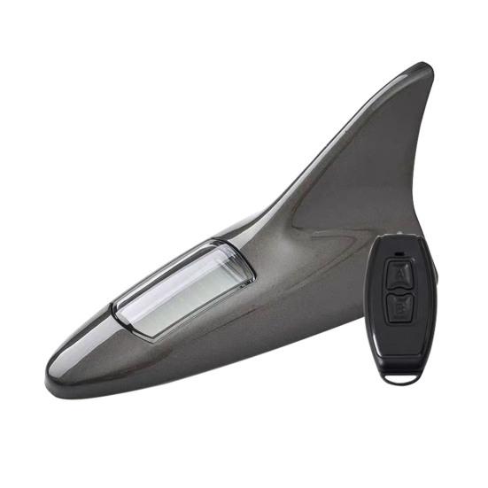 Solar Shark Fins Antenna Light for Car Roof Top LED Warning Lamp with Magnetic Mount Waterproof Auto Tail Decorative Night Safety Light for Cars
