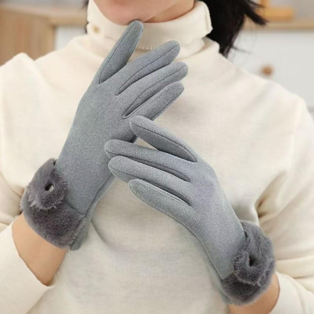 Windproof Plush Gloves Velvet Women Mittens Fashion Winter Gloves  Winter