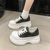Thick-soled Inner Height Increase Fashionable Big-headed White Shoes Women's Spring New Muffin Sports and Leisure Shoes
