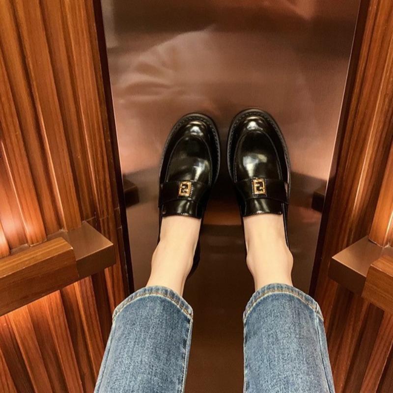 Sheepskin version~ genuine leather small leather shoes retro women's autumn and winter one-pedal shallow single shoes