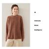 Women's Round Neck Boucle Cashmere Pullover - Autumn/Winter Thick Loose Fit Sweater Base Layer