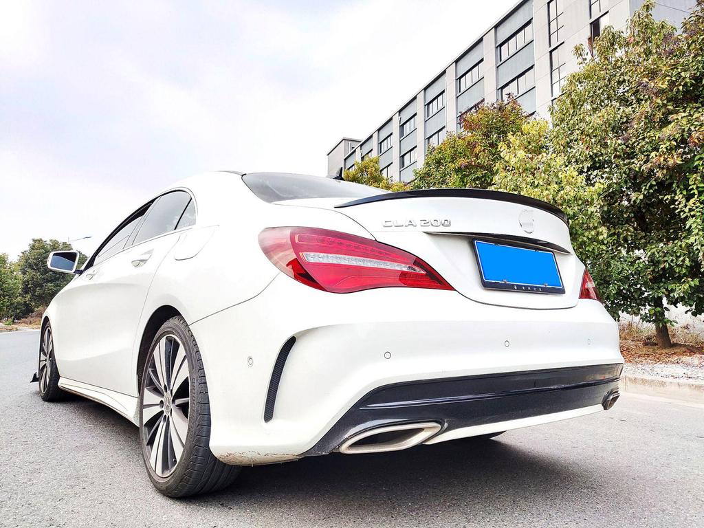 Compatible Rear Spoiler and Brabus Front Lip Kit for 2013-2019 Mercedes-Benz CLA-Class W117 with AMG Modifications